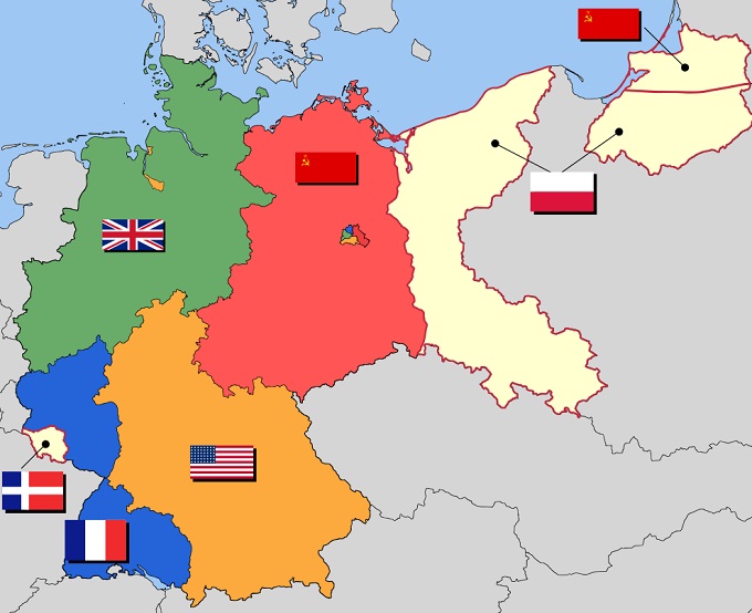 Оккупационные зоны Германии в 1945 году