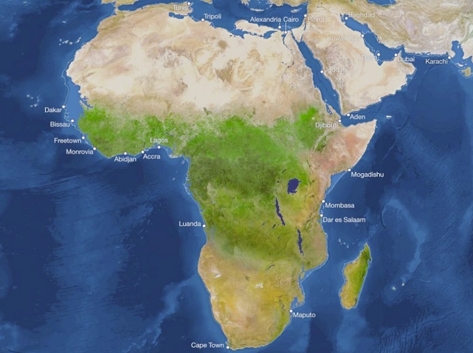 Затопление береговой линии Африки