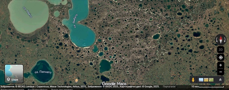 Фотография тундры в районе озера Ямбуто на полуострове Ямал Фотография тундры в районе озера Ямбуто на полуострове Ямал