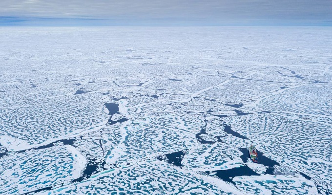 Так выглядят остатки плавучих льдов на Северном полюсе сегодня