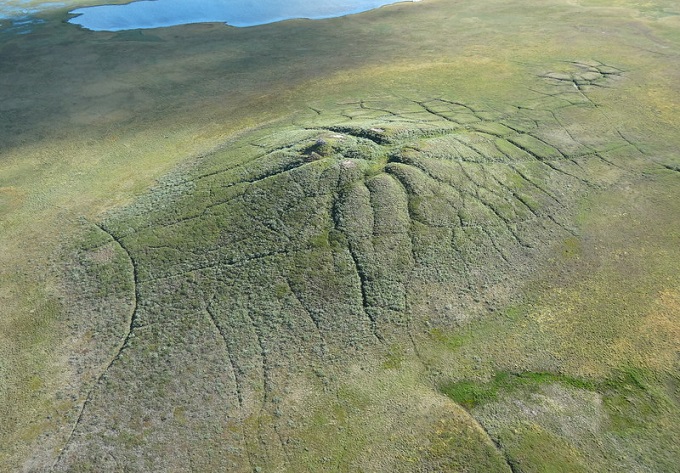 Cracks in the glacier that occur when ice moves