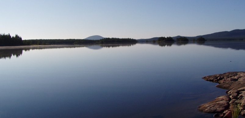 View of Ivan Mountain from the islands of the Not Lake in Karelia